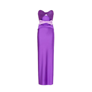 Women's BAOBAB Ola Maxi Purple Lavender Strapless Cutout Maxi Dress M